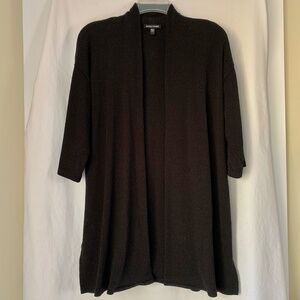 Eileen Fisher 'Ribbed Organic Cotton Blend Jacket' open cardigan